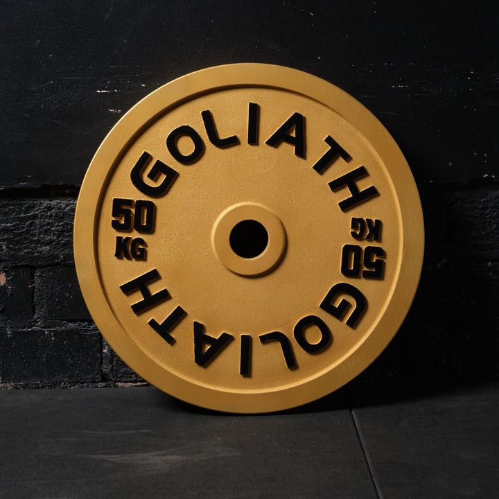 Goliath Calibrated Powerlifting Plate - 50kg - Gold (PAIR)