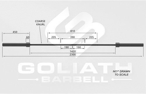 Goliath Squat bar - 25kg - 35mm - STAINLESS STEEL