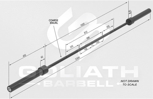 Goliath Squat bar - 25kg - 35mm - STAINLESS STEEL
